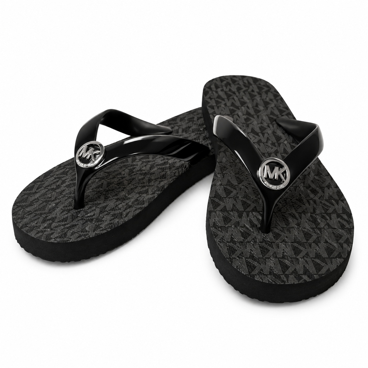 Michael Kors Black Logo Flip Flops